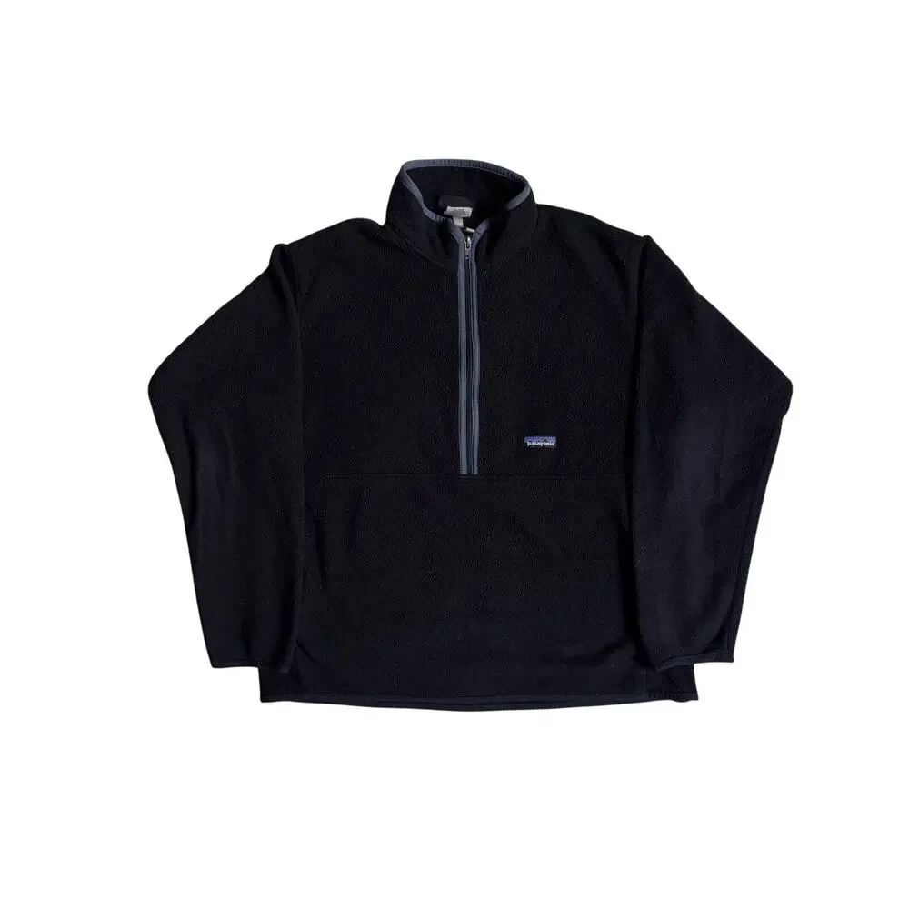 Patagonia Men's Synchilla Marsupial 1/2 Zip Pullover (Black) - Large